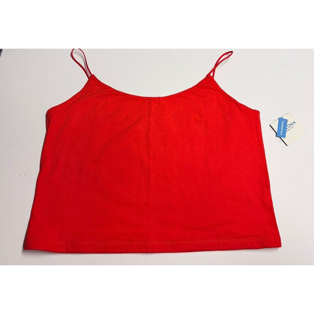 Arizona Jean Co. Womens Sunset Red Tank Top Size XL Spaghetti Strap Soft